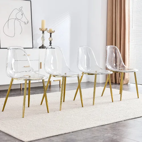 Vista 7 de Juego de mesa de comedor de cristal de 5 piezas, mesa de cocina y sillas de 51 pulgadas para 4, juegos de mesa de comedor transparentes con patas