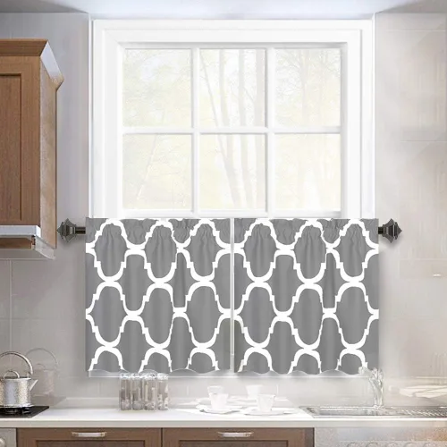 Vista 58 de Melodieux - Cortinas de bolsillo de moda marroquí para cocina, cafetería o baño, pequeñas ventanas
