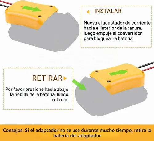 Vista 6 de Kzreect Paquete de 2 adaptadores para ruedas eléctricas compatibles con batería Dewalt 20V, kit convertidor con portafusibles, interruptor