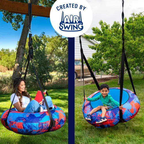 Vista 4 de AIR Swing - Columpio inflable gigante de 42 pulgadas para interiores y exteriores, gimnasio de la selva o árbol a partir de 3 años, cubierta