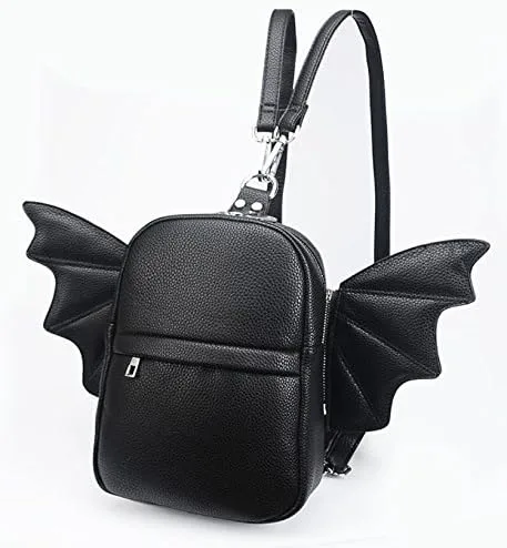 Vista 2 de Prime Original Mini mochila de moda para mujer Bolso de hombro desmontable con ala de ángel de murciélago