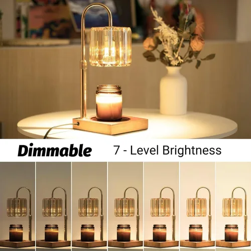 Vista 2 de Yuichoy Lámpara Calentadora de Velas con Temporizador, Calentador de Velas Eléctrico Regulable de Altura Ajustable, Regalos para Mujeres y Mamá