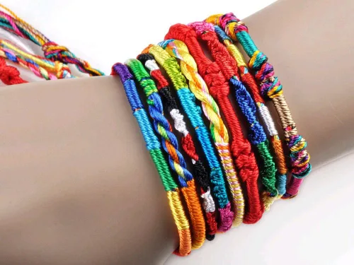 Vista 2 de 50pcs Wholesae Bulk Jewelry Lots Colorful Braid Friendship Cords Strand Bracelet