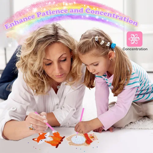 Vista 3 de YiConfety Kits de pintura de diamantes, regalo de arte de diamantes para niños, kits de arte de gemas para cumpleaños de niñas, artes y manualidades