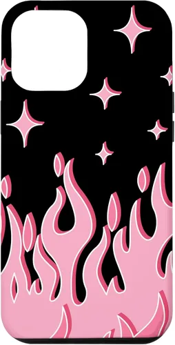 Vista 26 de Lindo patrón de llama rosa Grafitti Flames Pastel Goth Case para iPhone 17