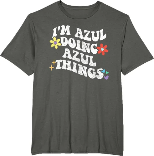 Vista 7 de Retro Groovy Im AZUL Doing AZUL Things - Camiseta divertida para el día de la madre, Negro