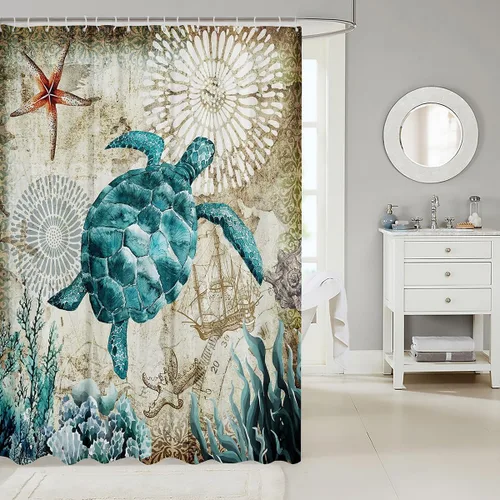 Vista 16 de Cortina de ducha de baño de mármol, cortina de ducha de tela gris y blanca con ganchos, arte único estampado de teñido anudado 3D, accesorios