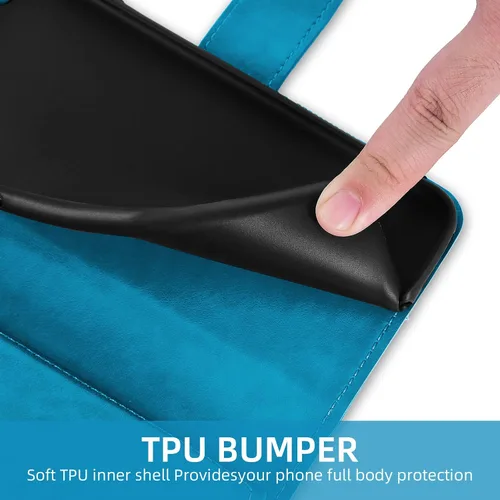 Vista 8 de Asuwish Funda de teléfono para Samsung Galaxy A03s versión de EE. UU. 5G 2022 con protector de pantalla de vidrio templado y tarjetero abatible