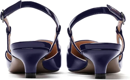 Vista 4 de WAYDERNS Zapatos de tacón bajo con correa de tobillo y puntera puntiaguda para mujer, 1.5 pulgadas