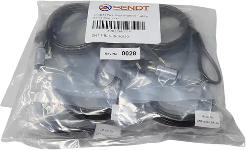 Vista 3 de Sendt Paquete de 10 cerraduras negras con llave para portátil/portátil
