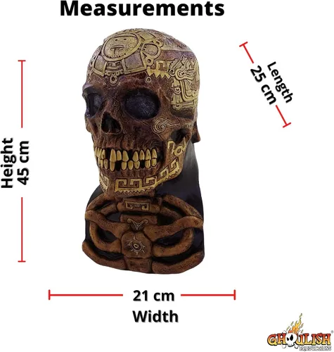 Vista 4 de Máscara de calavera azteca, Marrón