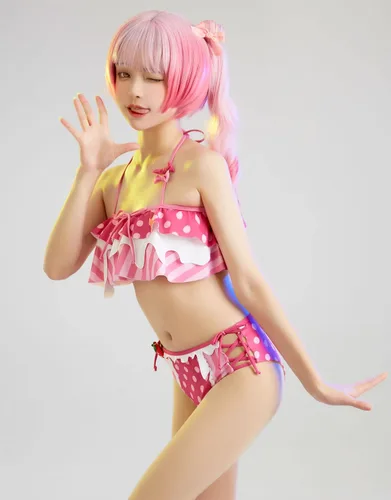Vista 3 de haikyuu Traje de baño de dos piezas de anime para mujer, conjunto de bikini Kawaii