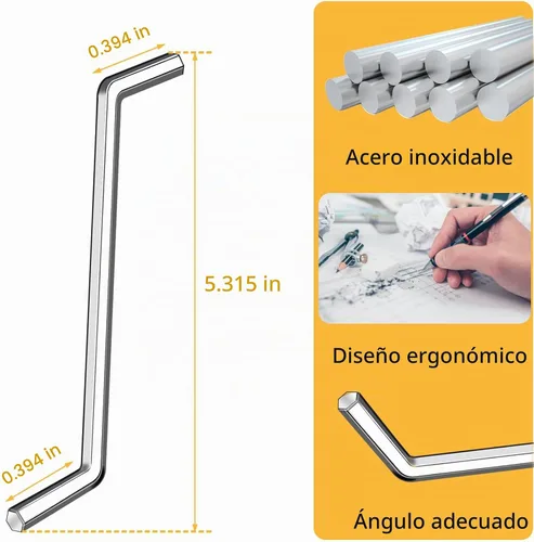 Vista 2 de Llave de eliminación de basura, herramienta Allen de eliminación de basura, compatible con InSinkErator eliminación de basura