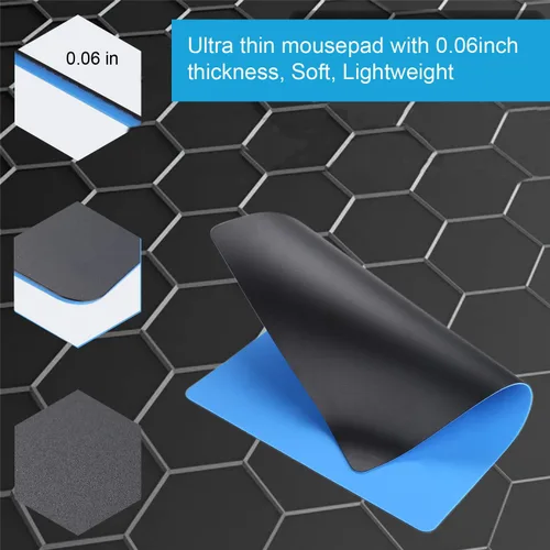 Vista 3 de Alfombrilla de mouse para computadora, superficie de plástico, material preciso y suave, saludable, ultrafino para laptop, PC y computadora