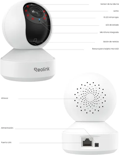 Vista 9 de REOLINK Cámara de seguridad para interiores, cámara WiFi enchufable Super HD de 5MP con PTZ, seguimiento automático, IA humana/mascota, ideal