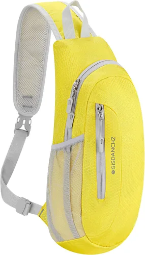 Vista 11 de Gisdanchz Bolso bandolera unisex con diseño de panal de abeja, jacquard, pequeña, delgada, bandolera, bolsa de pecho para senderismo y viajes