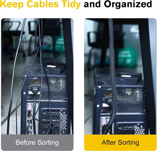 Vista 5 de Protectores de cables contra mascotas que no mastican, ultra duradero, protector de cable para mascotas, funda flexible para cables para TV