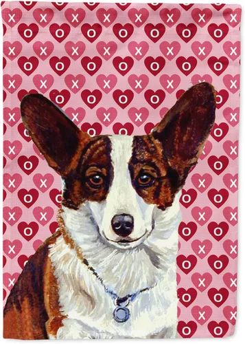 Vista 96 de Caroline's Treasures SS4484GF Bandera de jardín con diseño de bulldog inglés y corazones para el Día de San Valentín, bandera decorativa para patio