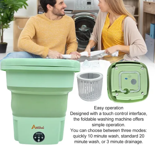 Vista 7 de Lavadora portátil mejorada, mini lavadora de 15 L, nuevo interruptor, lavadora plegable de ropa interior, ropa para bebés y ropa pequeña, adecuada