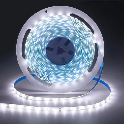 Vista 26 de Resistente al agua IP65, tira de luz LED flexible impermeable de 12 V, tiras de luz LED cortables de 16.4 pies, 300 unidades de cadena de Blanco