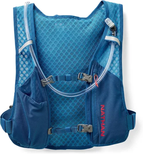 Vista 8 de Nathan QuickStart - Chaleco de hidratación con vejiga o frascos, bolsillos de almacenamiento, tela transpirable que absorbe la humedad, correas