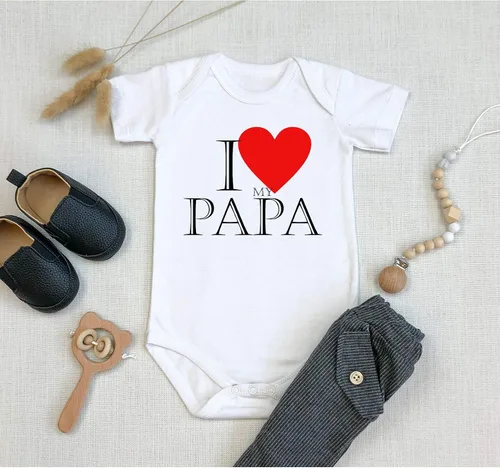 Vista 3 de TripleBDesigns I Love My Papa Lindo Grandpa Baby Body recién nacido Baby Shower Mameluco regalo