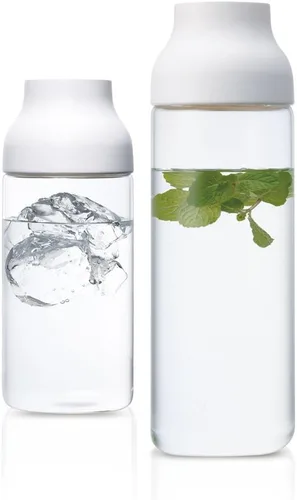 Vista 11 de Kinto 22971 - Jarra de agua con cápsula, jarra y botella de agua fría, 33.8 onzas líquidas (1 litro), color blanco