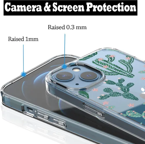 Vista 4 de RANZ Compatible con Funda para iPhone 13, Serie Anti-Arañazos y a los Golpes, Carcasa Protectora de PC+ TPU Transparente para iPhone 13