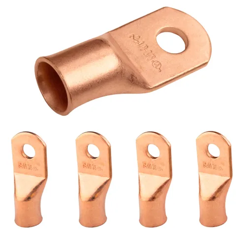 Vista 199 de SELTERM - 5 terminales de anillo resistentes para cable de batería, calibre 1/0 AWG, pernos de 1/2 pulgadas, terminales de calibre 0, ojales