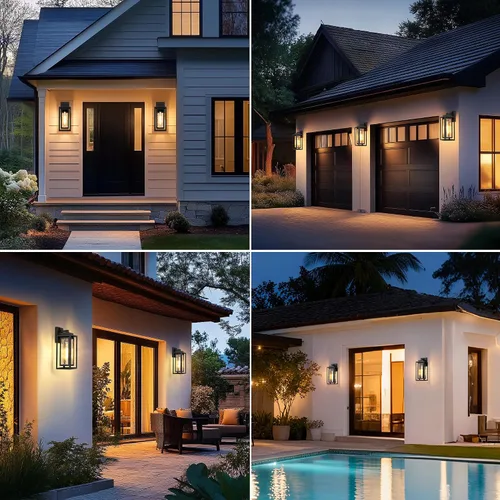 Vista 8 de WIHTU Lámpara de pared exterior con sensor de movimiento, lámpara de pared para exteriores con ondas de agua, paquete de 2 luces de pared