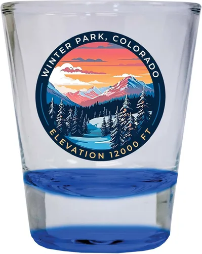 Vista 5 de Winter Park Colorado Design A Souvenir - Vaso de chupito redondo de 1.5 onzas, color naranja Naranja Individual