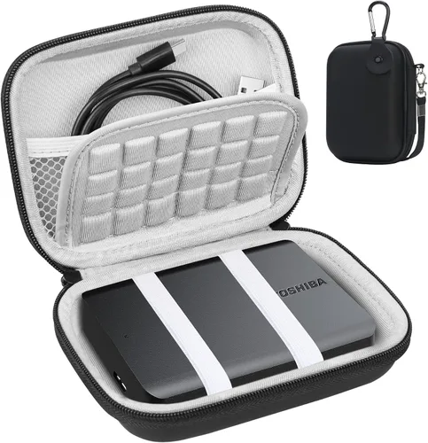 Vista 8 de Lacdo Estuche de transporte de disco duro para Toshiba Canvio Basics/Canvio Flex/Advance/Gaming Disco duro externo portátil 1TB 2TB 3TB 4TB 2.5