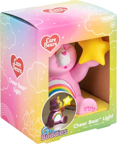 Vista 2 de Paladone Care Bears Cheer Bear GloBuddies Luz Nocturna, Lámpara LED 3D de Ambiente Oficial, Alimentada por Batería para Dormitorio y Escritorio