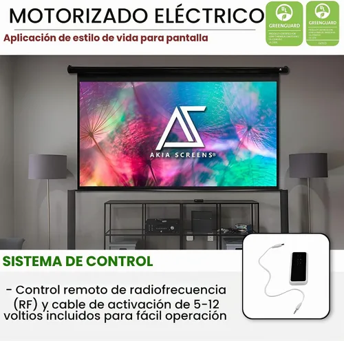 Vista 3 de Akia Screens AK-MOTORIZE104V1 - Pantalla de proyector motorizada de 104 pulgadas, 4:3, pantalla de proyector desplegable eléctrica con mando a