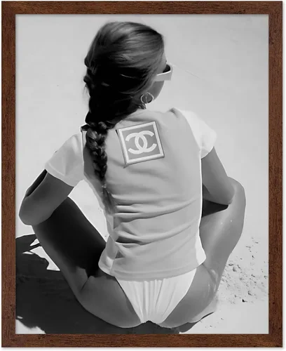 Vista 13 de Póster de arte de moda de Poster Master - Mujer en impresión de auto clásico - Arte en blanco y negro - Arte fotográfico - Arte de autos - Arte