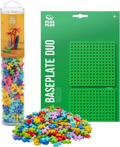 Vista 11 de Plus Plus Juego de 240 piezas básicas de mezcla de tubos y placa base, mini bloques de construcción entrelazados, juguetes de tallo para niños