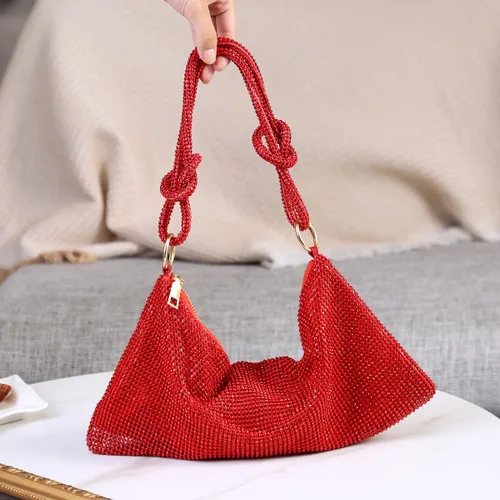 Vista 2 de Covelin Bolso de mano de diamante brillante de moda para mujer