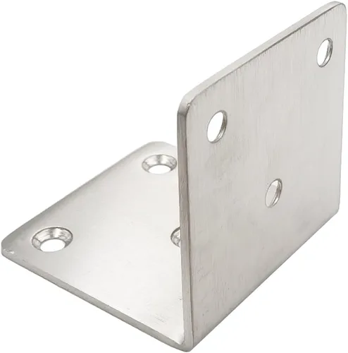 Vista 6 de Soportes de ángulo recto de 90 grados de acero inoxidable con tornillos en forma de L juntas placa 6 piezas