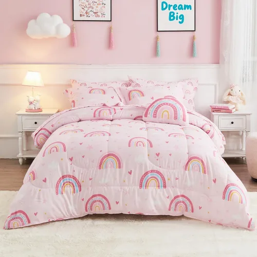 Vista 20 de Mooreeke Juego de edredón individual para niños de 6 piezas, juego de ropa de cama azul para adolescentes, cama de tren de microfibra para niños