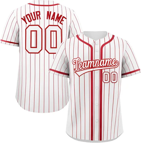 Vista 10 de Camiseta de béisbol de rayas finas personalizada hipster hip hop, camisetas deportivas con nombre y número del equipo personalizado para hombres