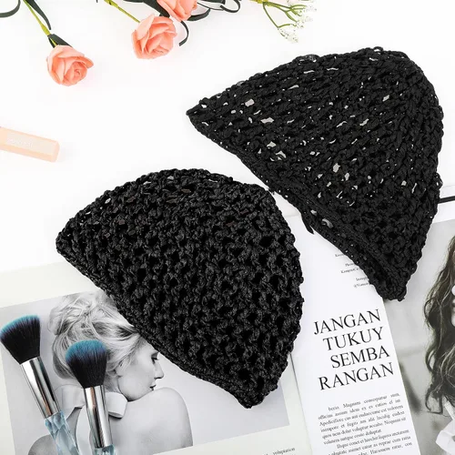 Vista 8 de DIVINA VITAE Red de pelo de ganchillo de malla para mujer, gorro de malla de punto y cubierta de red para el cabello, accesorio de cubierta de pelo