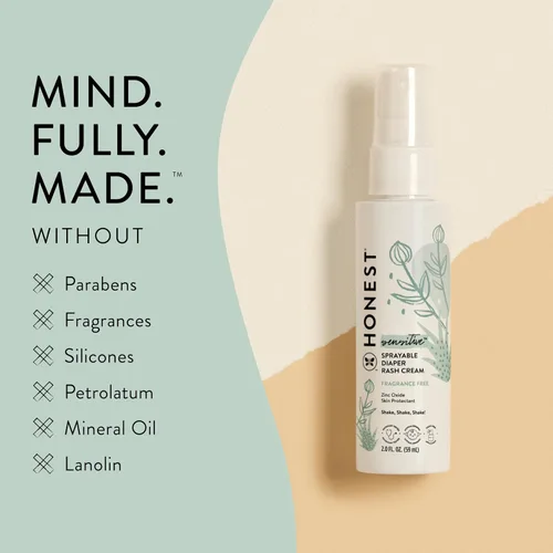 Vista 3 de The Honest Company Paquete de crema en aerosol para la dermatitis del pañal + jabón calmante para la parte inferior del bebé, hipoalergénico