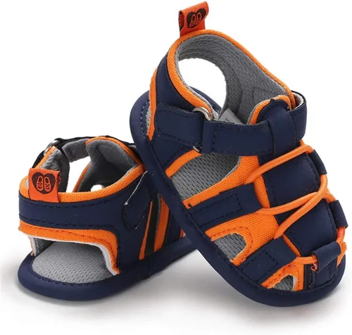 Vista 5 de HsdsBebe Sandalias de playa de verano para bebés, niños y niñas, transpirables, atléticas, antideslizantes, suela suave, zapatos de cuna para recién