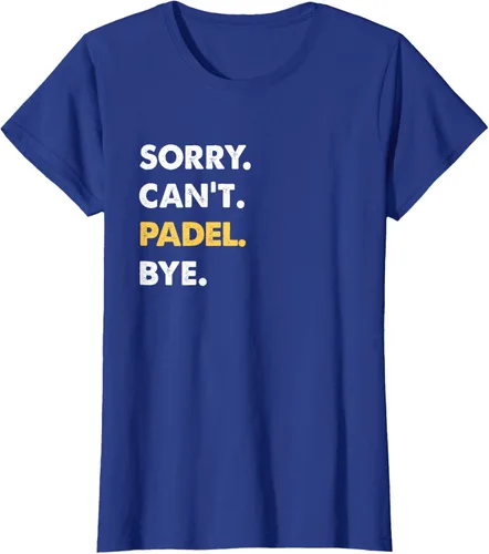 Vista 54 de Sorry Can't Padel Bye Funny Camiseta de Padel, Negro