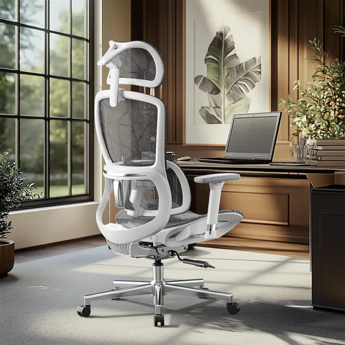 Vista 9 de Silla de oficina ergonómica Hbada con reposabrazos ajustables 3D, soporte lumbar ajustable, respaldo alto para silla de computadora, silla