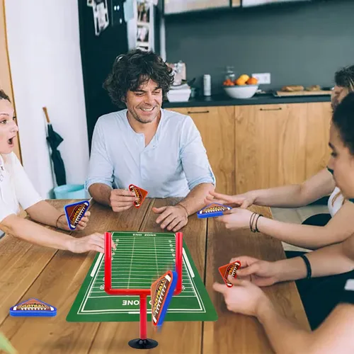 Vista 6 de 30 piezas de mini juegos de fútbol de mesa, juegos deportivos con pelotas de fútbol de espuma, poste de portería y tarjetas, juguetes
