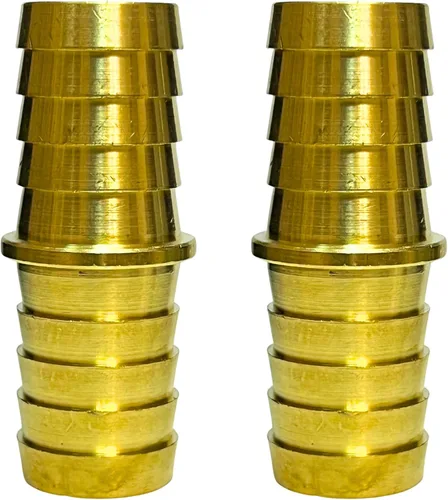 Vista 6 de 2 piezas de accesorios de manguera de latón de 1/2 pulg. con púas, accesorios de empalme de metales, reparador, acoplador de púas igual, adaptador