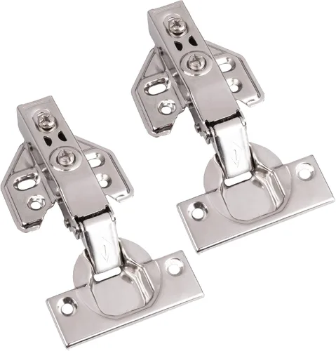 Vista 6 de Ilyapa Soft Close Cabinet Hinges Satin Nickel, 4 Pack - Frameless Inset Kitchen Cabinet Door Hinges Hardware