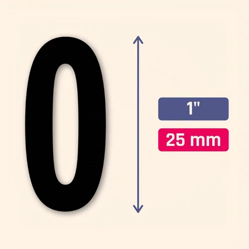 Vista 3 de Calcomanías de vinilo de números de 1 pulgada, números adhesivos - negro, 600 piezas