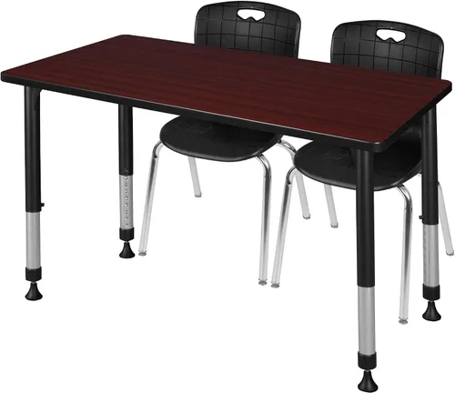 Vista 26 de Regency Kee - Juego de mesa de aula ajustable en altura con dos sillas Andy de 18 pulgadas, 60 x 30 pulgadas, cereza/negro Cerezo/Negro